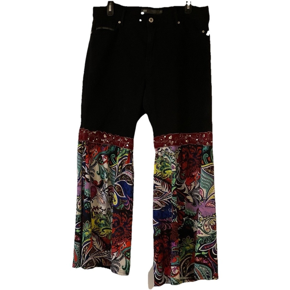 Levi's 512 Hybrid Boho Paisley Black‎ Jeans 14P Boot Cut Flare Fairy Whimsygoth
